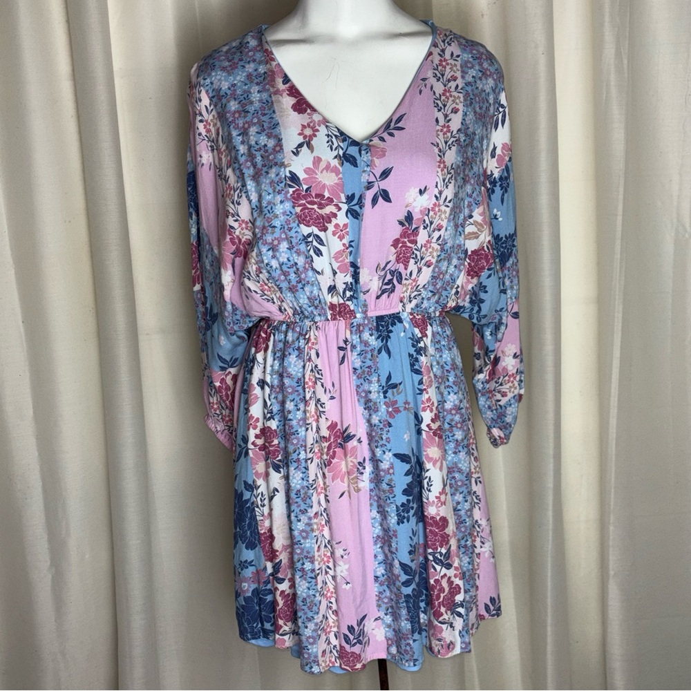 Savanna Jane Floral Patchwork Bohemian Mini Dress